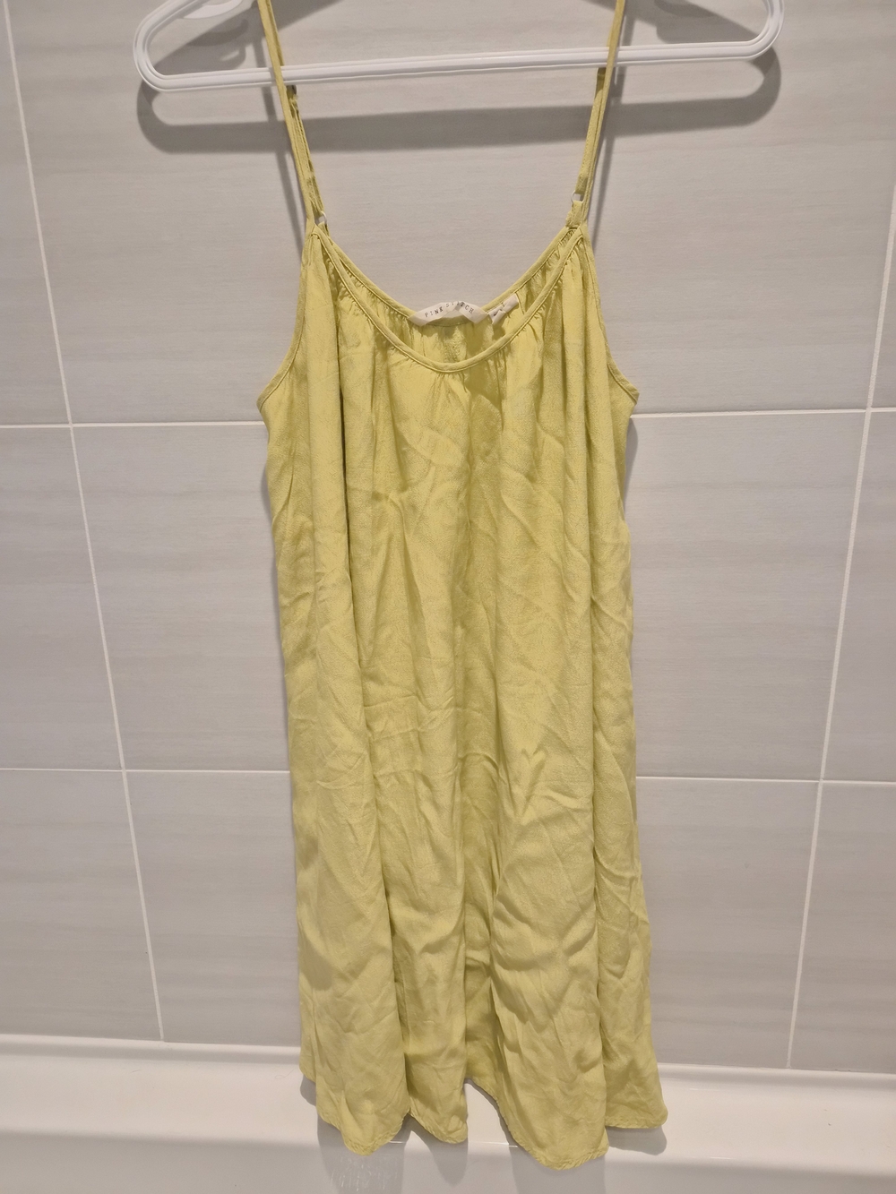 Lime Green Satin Slip Midi Dress with Adjustable Straps